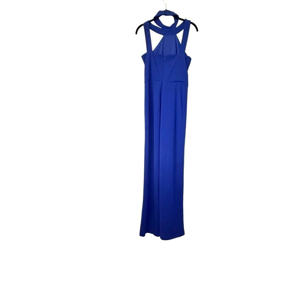 bebe Royal Blue Halter Jumpsuit